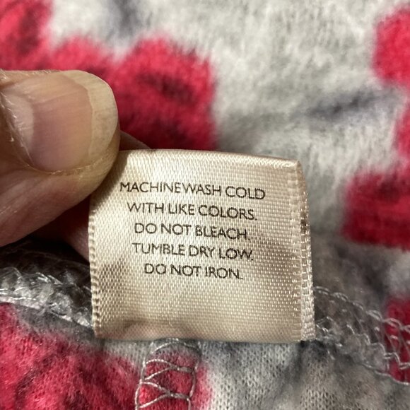 Marilyn Monroe Pajama Set, Size XL, Gray w Pink Roses 2-Piece Soft Fleece Comfy - Picture 10 of 11